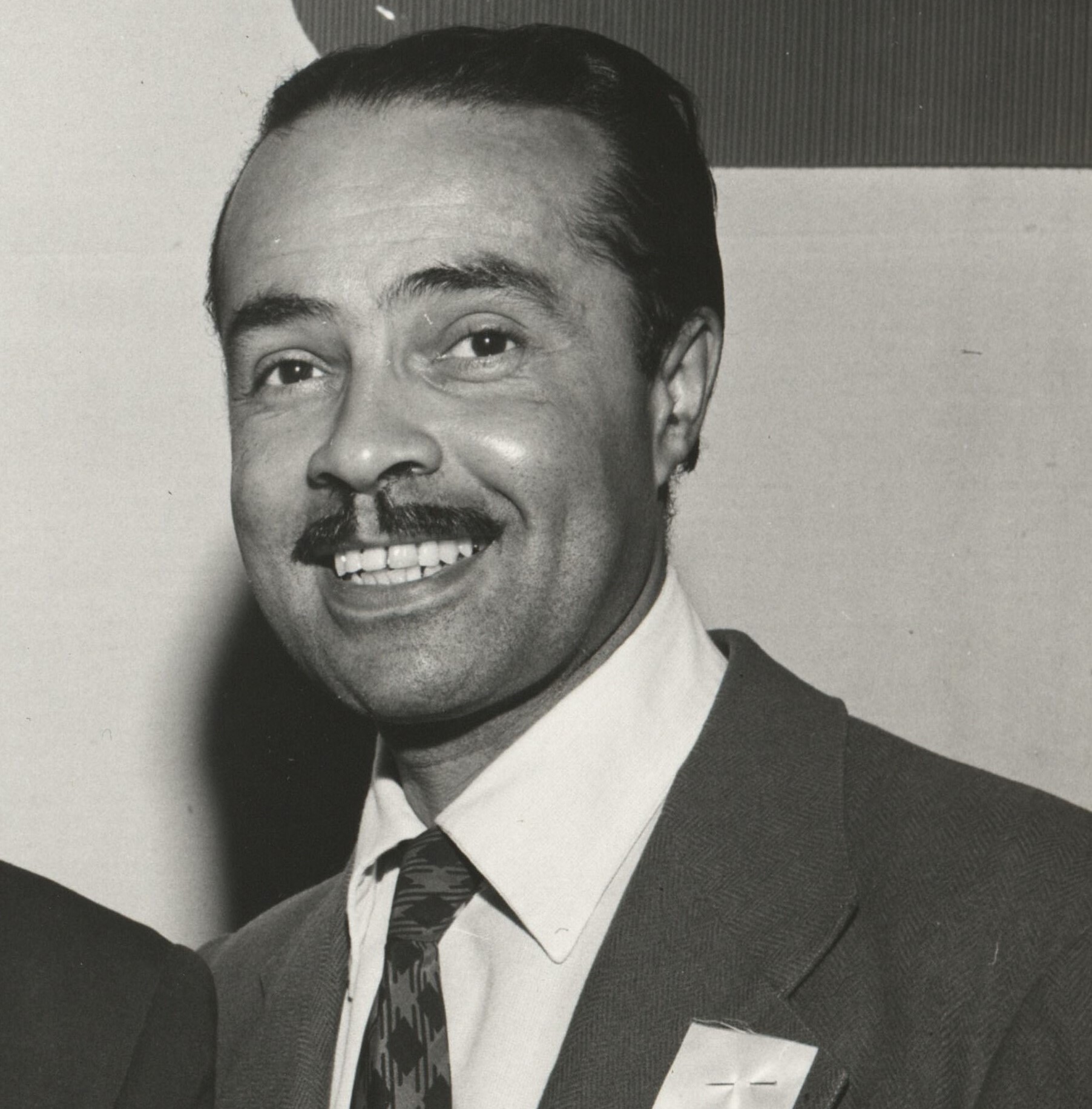 Vernon Winslow, JAX advertising representative, at the JAX Millionth Barrel Seafood Buffet (photo detail), circa 1954, Jackson Brewing Company Records, LaRC-265.